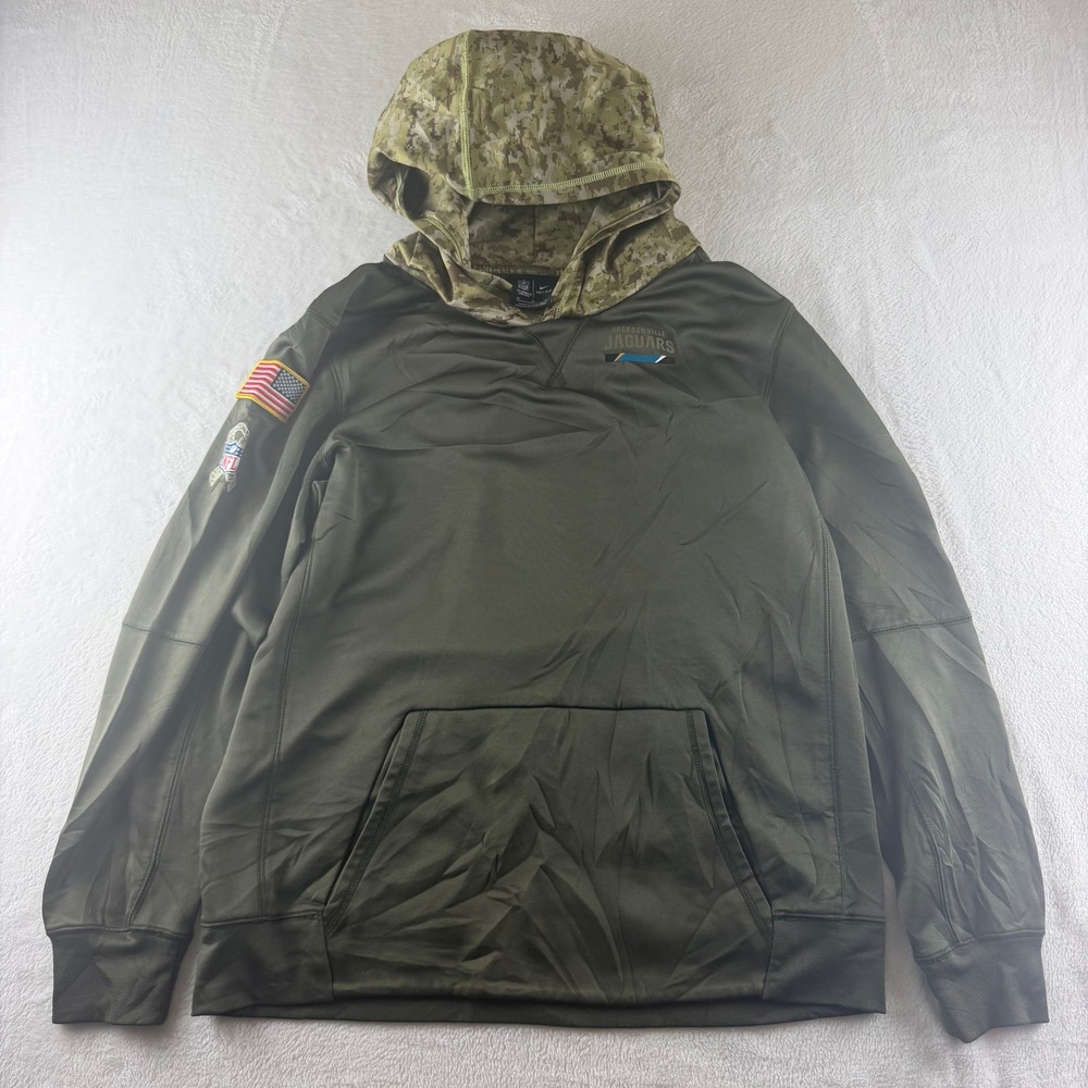 Nike Salute to Service Jacksonville Jaguars Hoodie Olive Green Mens XL NFL Camo